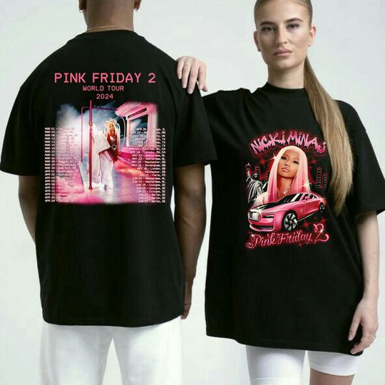 Discover 2 Sides Printed Pink Friday Tour 2024 T Shirt