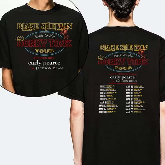 Discover HOT!!2024 Blake Shelton Back to the Honky Tonk Concert T-Shirt