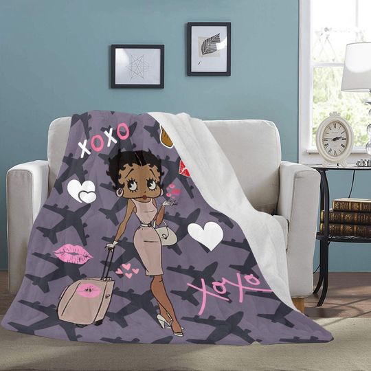 Discover African Betty Boop Vacationer  Fleece Blanket