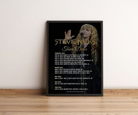 Discover Stevie Nicks 2024 Tour Poster, Home Decor