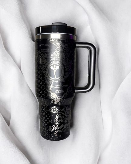 Discover Customized 40oz Tumbler with Handle - Laser Engraved Fourth Wing Book Design