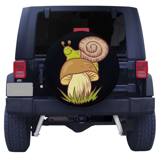 Discover Mushroom & Snail Print Spare Tire Cover
