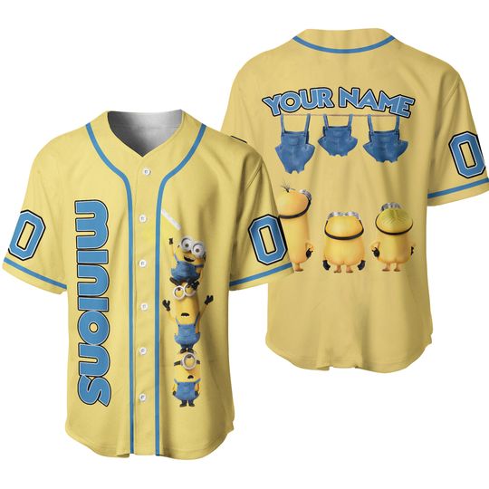 Discover Personalized Minions Yellow Butt Baseball Jersey