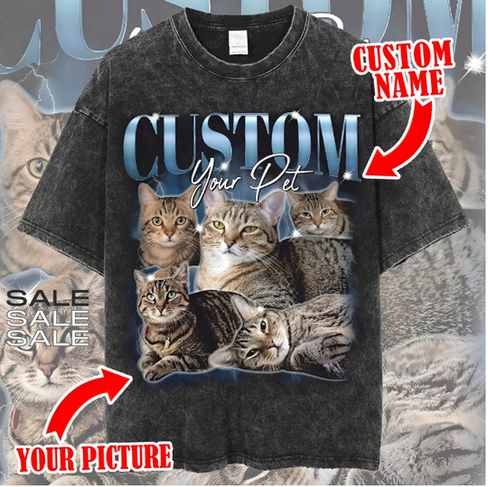 Discover Custom Bootleg Rap Pet Shirt, Custom Photo - Vintage Graphic 90s Tshirt