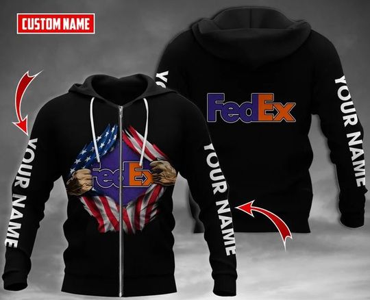 Discover Personalized FedEx Hoodie, FedEx Ground 3D Printed Zip Hoodie