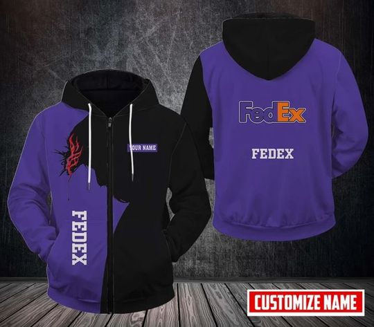 Discover Personalized FedEx Hoodie, FedEx Ground 3D Printed Zip Hoodie