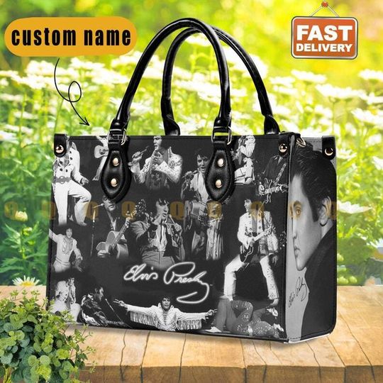 Discover Elvis Presley Leather Handbag, Personalized Rock Elvis Gift Handbag