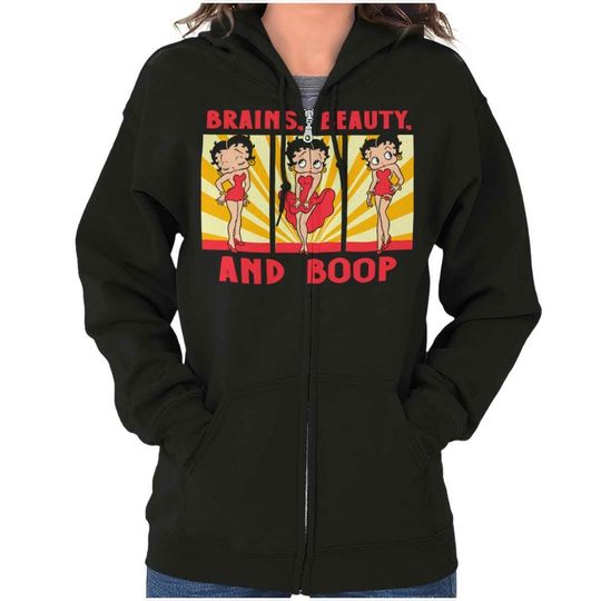 Discover Betty Boop Brains Beauty Classic Vintage Womens Zip Hoodie