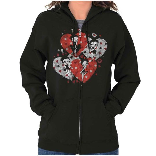 Discover Bring On The Betty Boop Valentines Day Gift Women Zip Hoodie