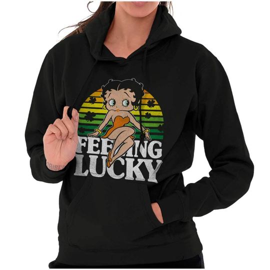 Discover Betty Boop Saint Paddys Feeling Lucky Hoodie