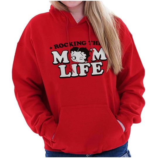 Discover Betty Boop Cute Cartoon Rocking The Mom Life Womens Hoodie