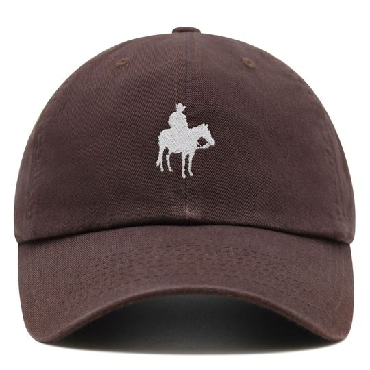 Discover Cowboy Silhouette Premium Dad Hat Embroidered Cotton Baseball Cap Texas