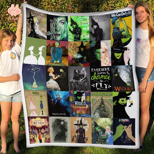 Discover Wicked the Musical on Broadway Fleece Blanket, Wicked Musical Blanket