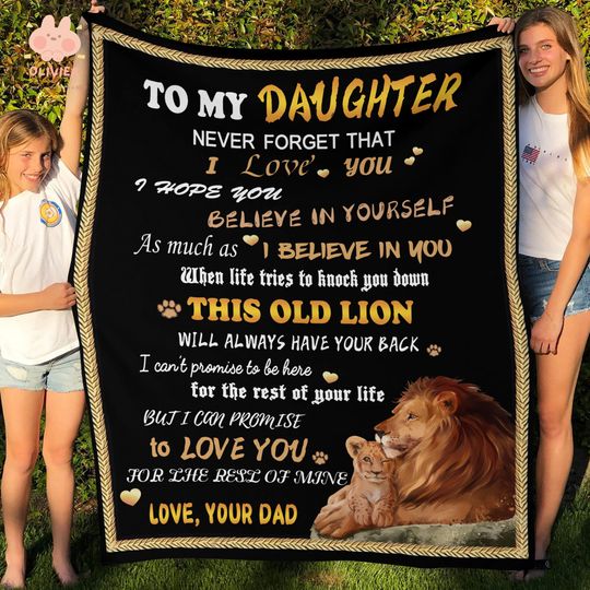 Discover Lion to My Daughter Fleece Blanket