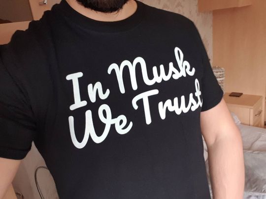 Discover In Musk We Trust Elon Musk Tribute Fan T-Shirt Short-Sleeve
