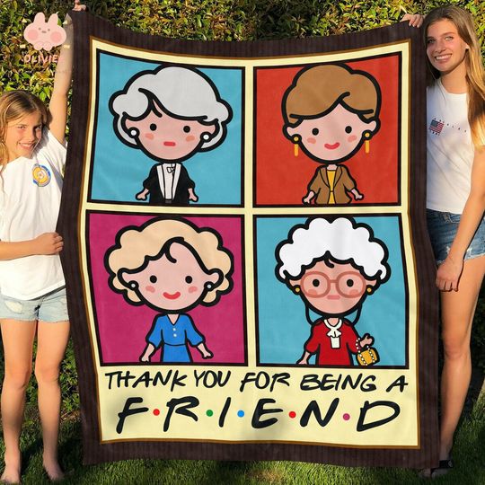 Discover Thank You For Being A Friend Golden Girl Fleece Blanket, Chibi Stay Golden Blanket