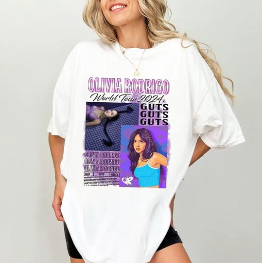 Discover Olivia Rodrigo Guts Tour 2024 Shirt, The World T-shirt