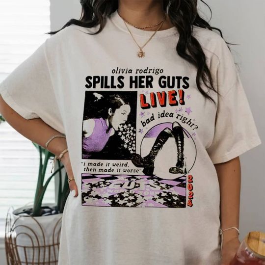 Discover Olivia Rodrigo Guts Tour 2024 T-shirt