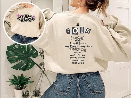 Discover Olivia Sour Tour Double Sided Sweatshirt