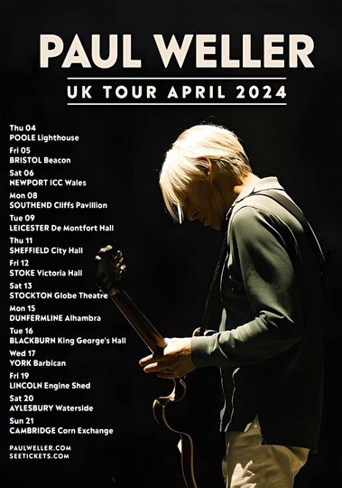 Discover The Jam Paul Weller UK Tour 2024 Poster, Home Decor