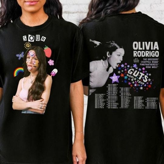 Discover Stream Olivia Rodrigo Guts Full Date Tour 2024 T Shirt