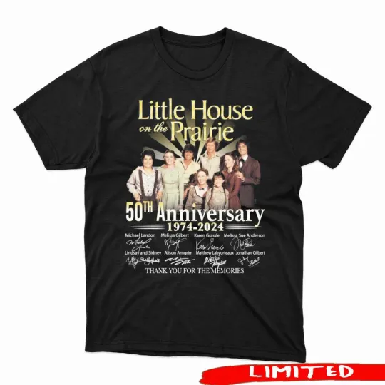 Discover Little House on The Prairie 50th Anniversary 1974-2024 Black T-Shirt