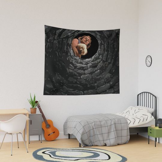 Discover Buffalo Bill looking down well Tapestry