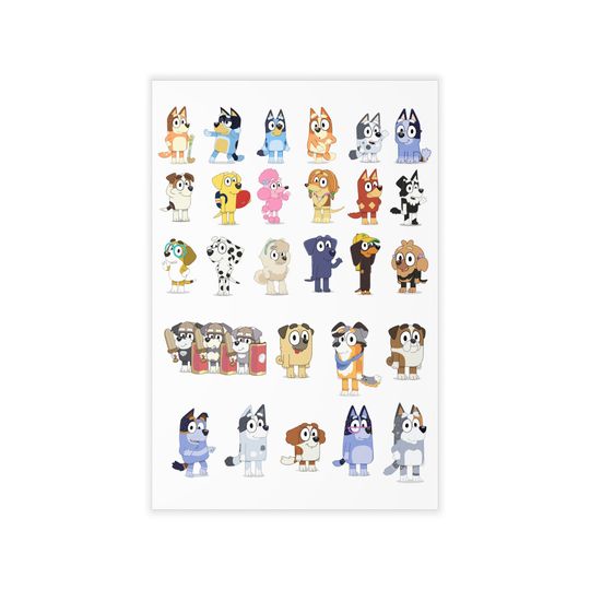 Discover BlueyDad and Friends Premium Matte Vertical Posters