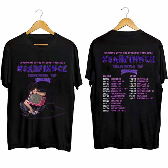 Discover Noahfinnce - Growing up on the Internet 2024 Tour Shirt