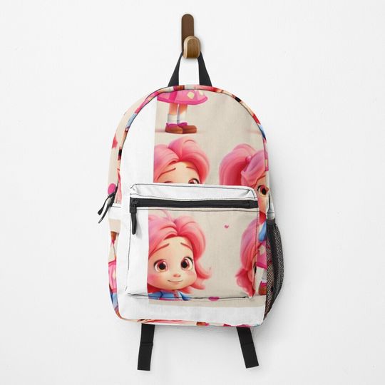 Discover Beautiful Girl In Pink Design Backpack