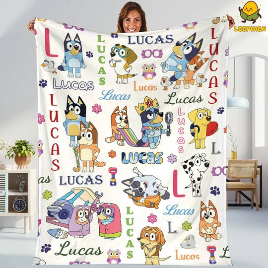 Discover Custom BlueyDad Fleece Blanket, BlueyDad Bingo Birthday Party