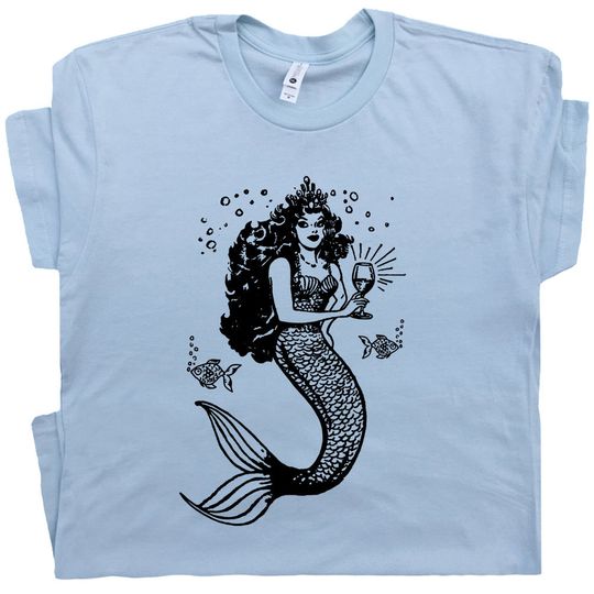 Discover Vintage Mermaid Drinking T-Shirt