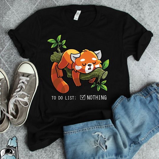 Discover Red Panda To Do List Nothing T-Shirt Sarcastic Lazy Animal Lover Napping Gift TShirt