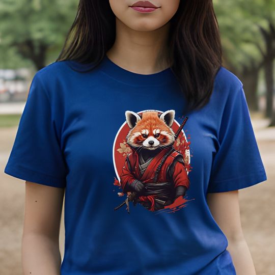 Discover Red Panda Shinobi Graphic T-Shirt Japanese Fantasy Ninja Illustration Tee