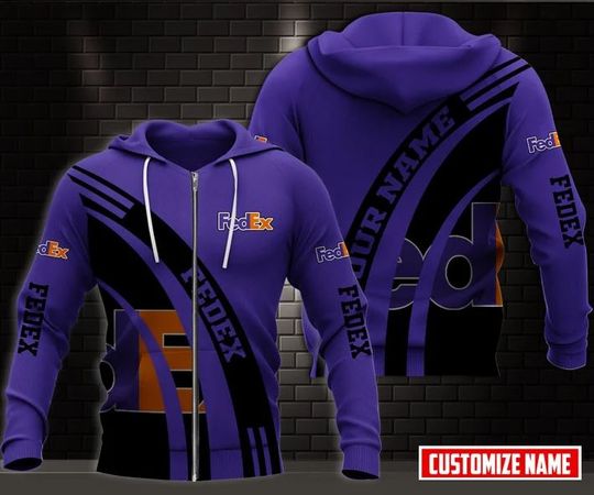 Discover Personalized FedEx Hoodie, FedEx Ground 3D Printed Zip Hoodie