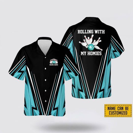 Discover Personalized Name Rolling With My Homies Bowling Hawaiian Shirt