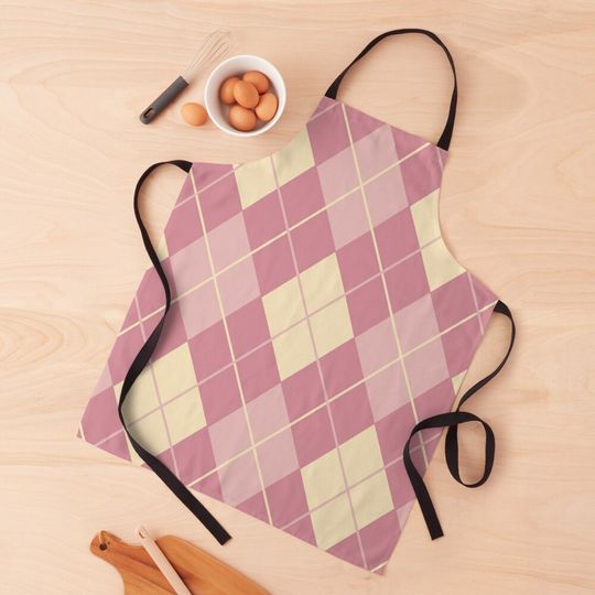 Discover Pink Check Argylle Movie 2024 Kitchen Apron
