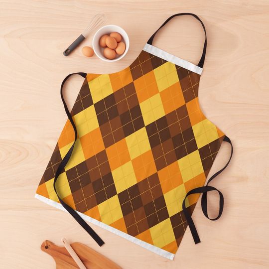 Discover Yellow and Brown Check Argylle Movie 2024 Kitchen Apron