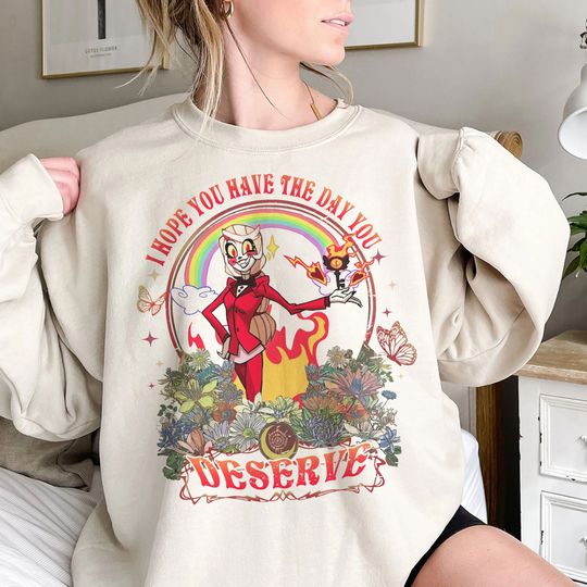 Discover Hazbin Hotel Flower Shirt, Angel Dust And Fat Nugget Cute sweatshirt
