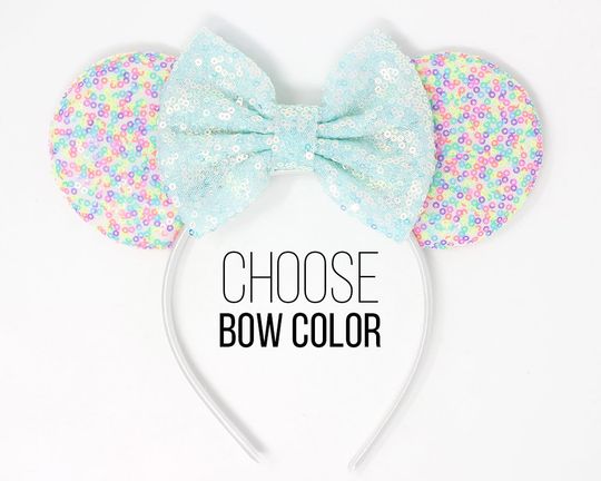 Discover Sprinkles Mouse Ears - Pastel Colors with Bow Customization