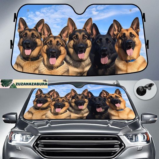 Discover German Shepherd Funny Car Sun Shade