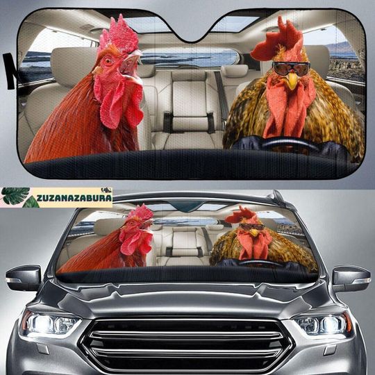 Discover Funny Chicken Funny Car Sun Shade