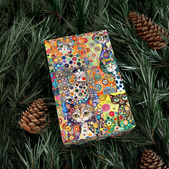 Discover Colorful Abstract Cat Wrapping Paper