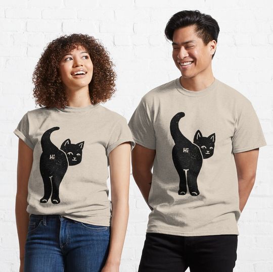 Discover Hello Cat Butt Minimalist Black by Tobe Fonseca Classic T-Shirt