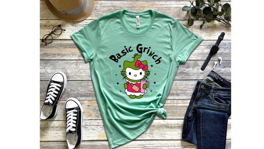 Discover Festive Hello-Like Kitty Grin Style Tshirt -  Adorable Kawaii Kitty, Cute Holiday Shirt, funny character like Christmas Shirt
