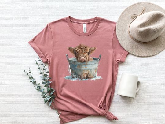 Discover Highland Cow Calf Farm Shirt, Western Shirt, Cowgirl Shirt