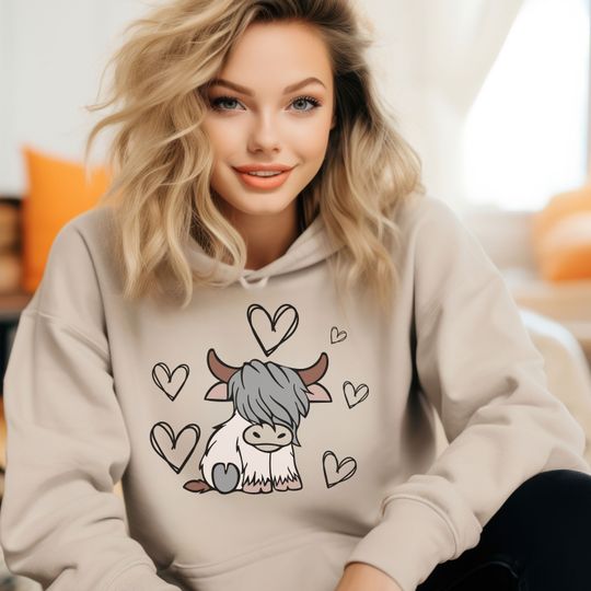 Discover Highland Cow Hoodie, Cute Farm Hoodie, Funny Farm Hoodie