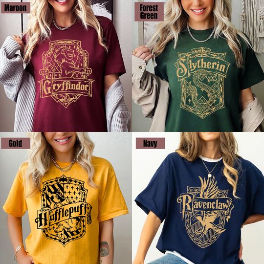 Discover Wizard Houses Shirt, Vintage Hogwarts Shirt