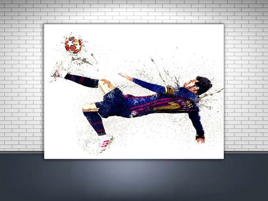 Discover Lionel Messi Canvas Print, Gallery Canvas, Man Cave, Kids Room, Game Room, Bar