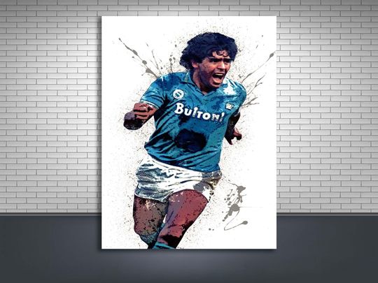Discover Diego Maradona Canvas Print, Gallery Canvas, Man Cave, Kids Room, Game Room, Bar